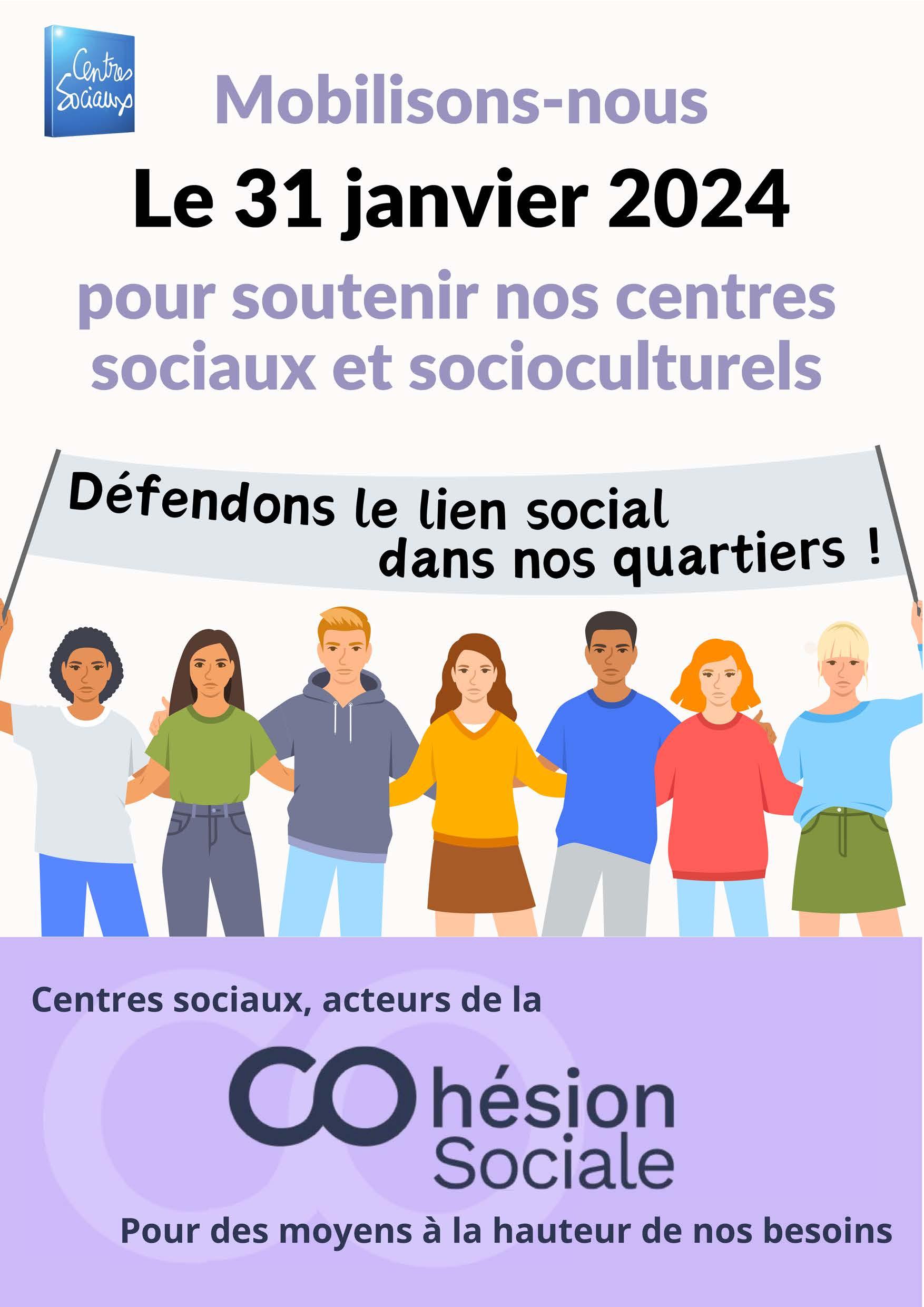 Mobilisation Nationale Des Centres Sociaux Le 31 Janvier 2024 Centre